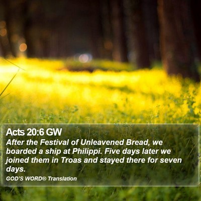 Acts 20:6 GW Bible Verse Image