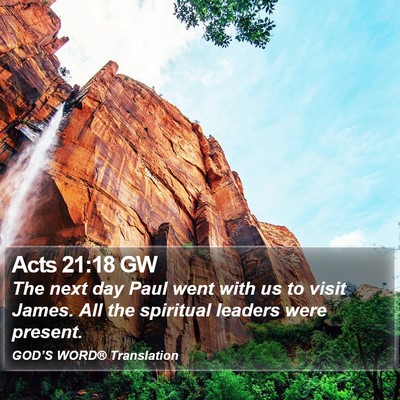 Acts 21:18 GW Bible Verse Image