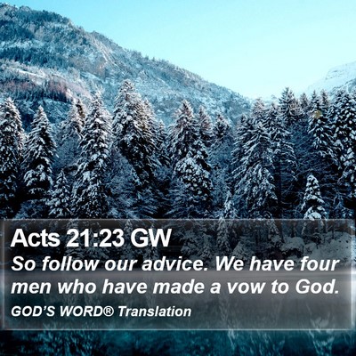 Acts 21:23 GW Bible Verse Image