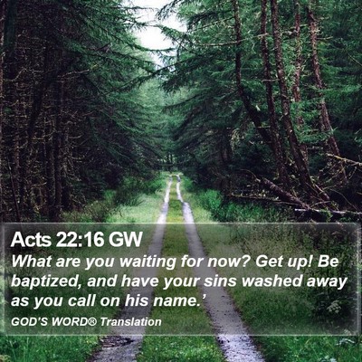Acts 22:16 GW Bible Verse Image