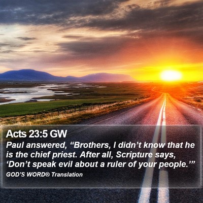 Acts 23:5 GW Bible Verse Image
