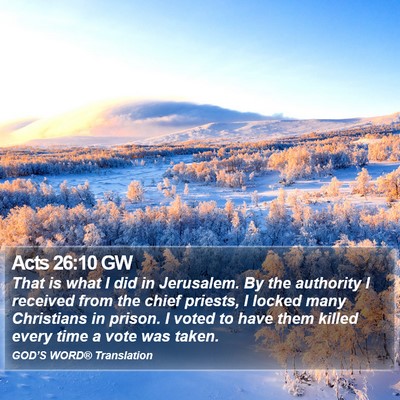 Acts 26:10 GW Bible Verse Image
