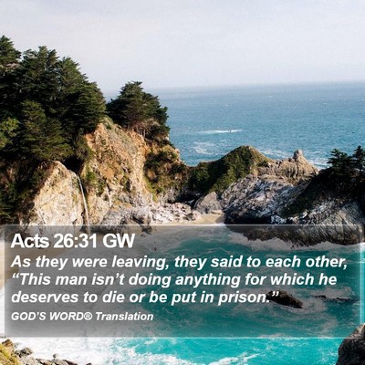 Acts 26:31 GW Bible Verse Image