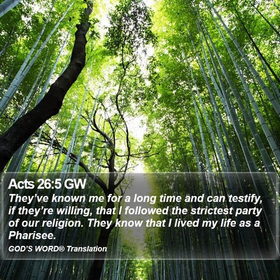 Acts 26:5 GW Bible Verse Image