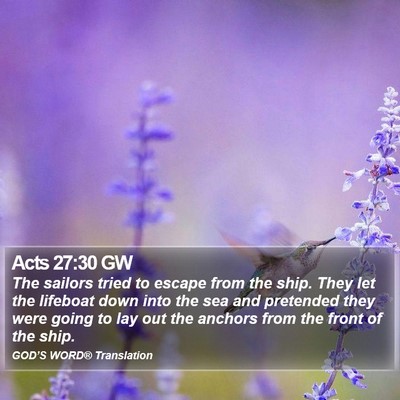Acts 27:30 GW Bible Verse Image