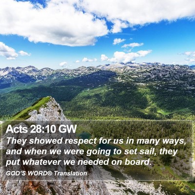 Acts 28:10 GW Bible Verse Image