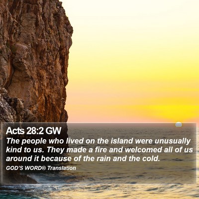 Acts 28:2 GW Bible Verse Image