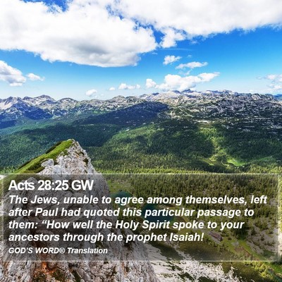 Acts 28:25 GW Bible Verse Image