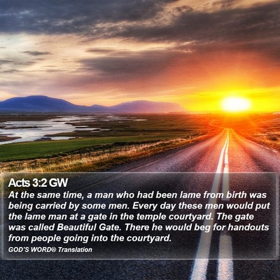 Acts 3:2 GW Bible Verse Image