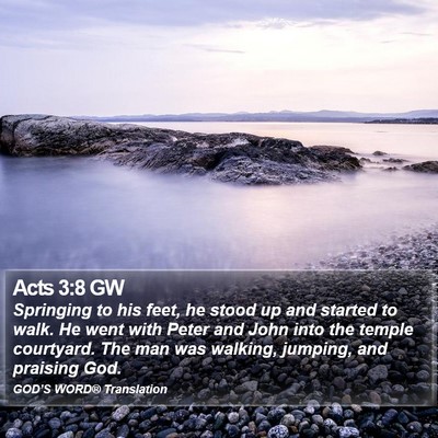 Acts 3:8 GW Bible Verse Image