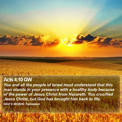 Acts 4:10 GW Bible Verse Image