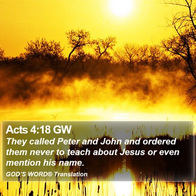 Acts 4:18 GW Bible Verse Image