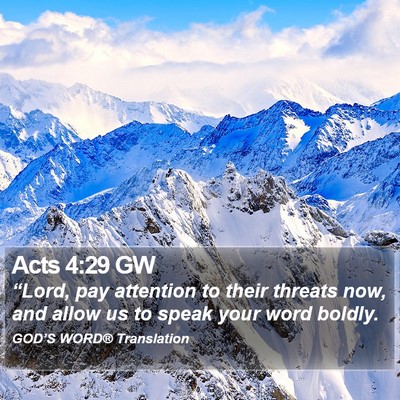 Acts 4:29 GW Bible Verse Image