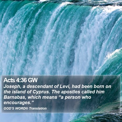 Acts 4:36 GW Bible Verse Image