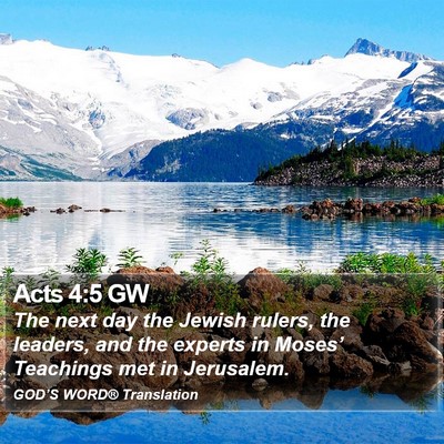 Acts 4:5 GW Bible Verse Image