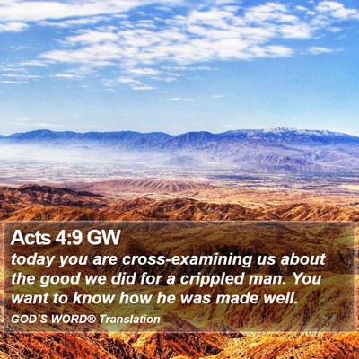 Acts 4:9 GW Bible Verse Image