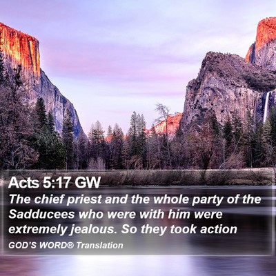 Acts 5:17 GW Bible Verse Image