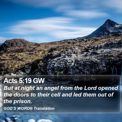 Acts 5:19 GW Bible Verse Image