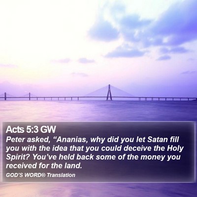 Acts 5:3 GW Bible Verse Image