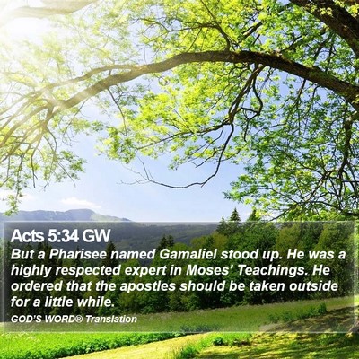 Acts 5:34 GW Bible Verse Image