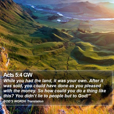 Acts 5:4 GW Bible Verse Image