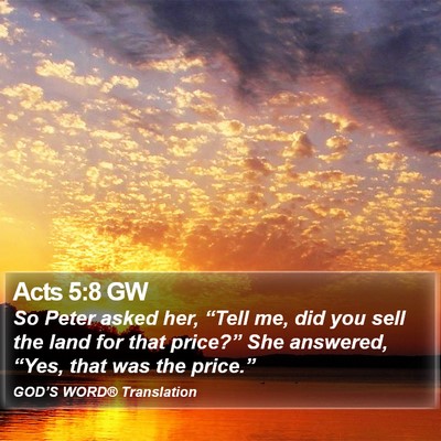 Acts 5:8 GW Bible Verse Image