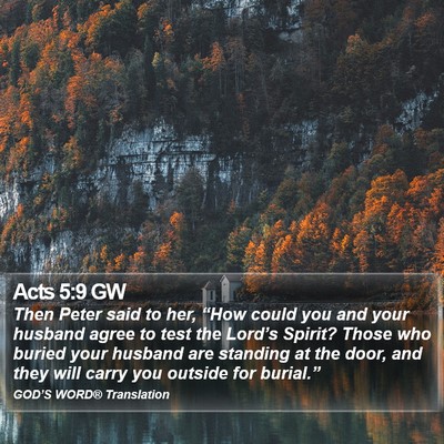 Acts 5:9 GW Bible Verse Image