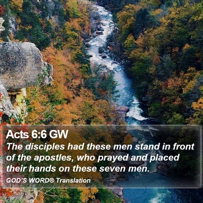 Acts 6:6 GW Bible Verse Image