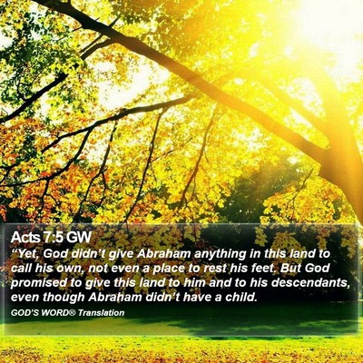 Acts 7:5 GW Bible Verse Image