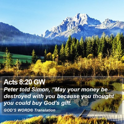 Acts 8:20 GW Bible Verse Image
