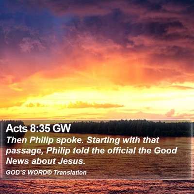 Acts 8:35 GW Bible Verse Image