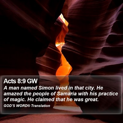 Acts 8:9 GW Bible Verse Image
