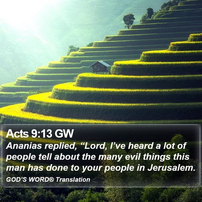 Acts 9:13 GW Bible Verse Image