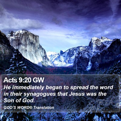 Acts 9:20 GW Bible Verse Image