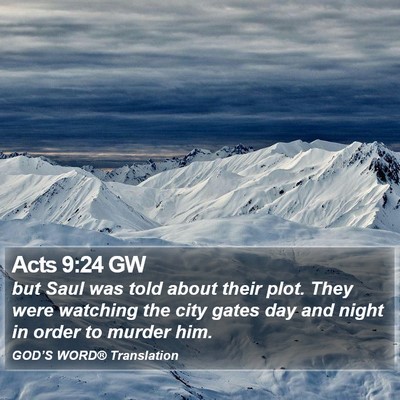 Acts 9:24 GW Bible Verse Image