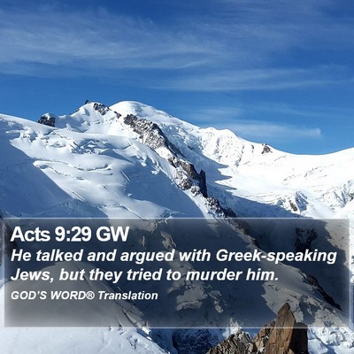 Acts 9:29 GW Bible Verse Image
