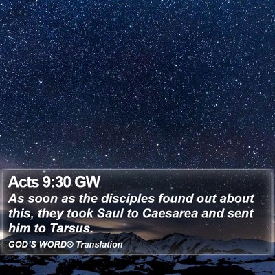 Acts 9:30 GW Bible Verse Image