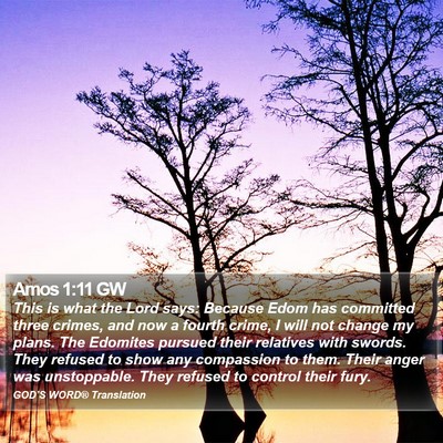 Amos 1:11 GW Bible Verse Image
