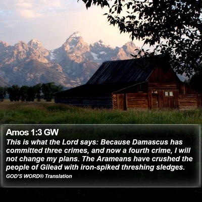 Amos 1:3 GW Bible Verse Image
