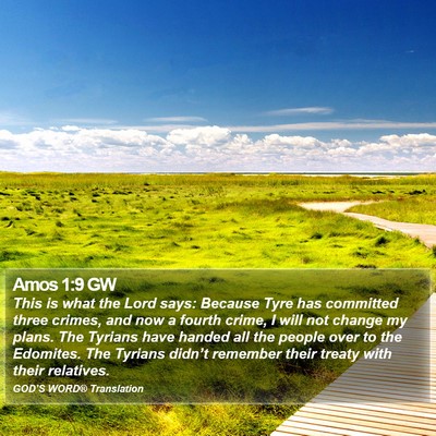 Amos 1:9 GW Bible Verse Image