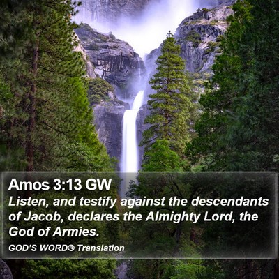 Amos 3:13 GW Bible Verse Image