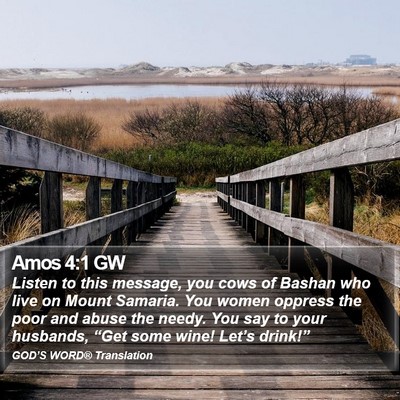 Amos 4:1 GW Bible Verse Image