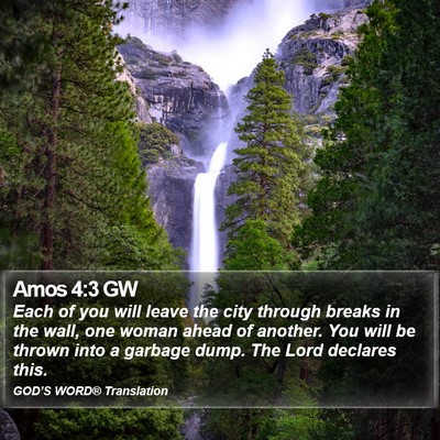 Amos 4:3 GW Bible Verse Image