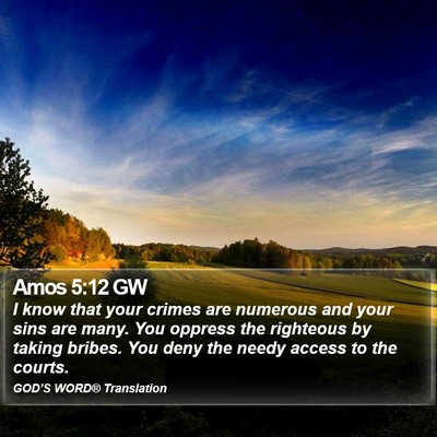 Amos 5:12 GW Bible Verse Image