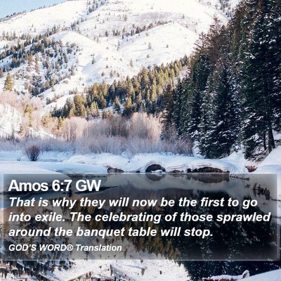 Amos 6:7 GW Bible Verse Image