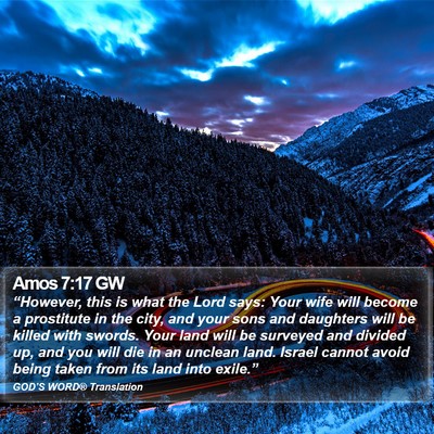 Amos 7:17 GW Bible Verse Image
