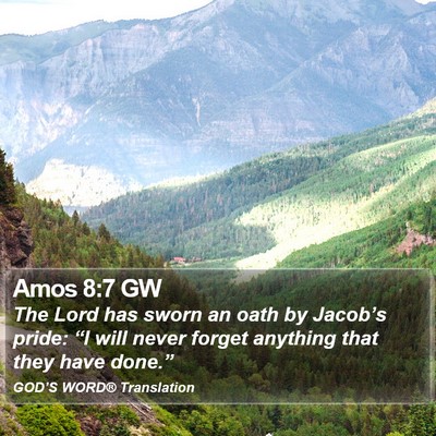 Amos 8:7 GW Bible Verse Image
