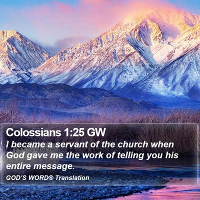 Colossians 1:25 GW Bible Verse Image