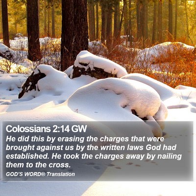 Colossians 2:14 GW Bible Verse Image