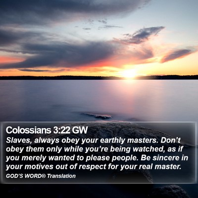 Colossians 3:22 GW Bible Verse Image